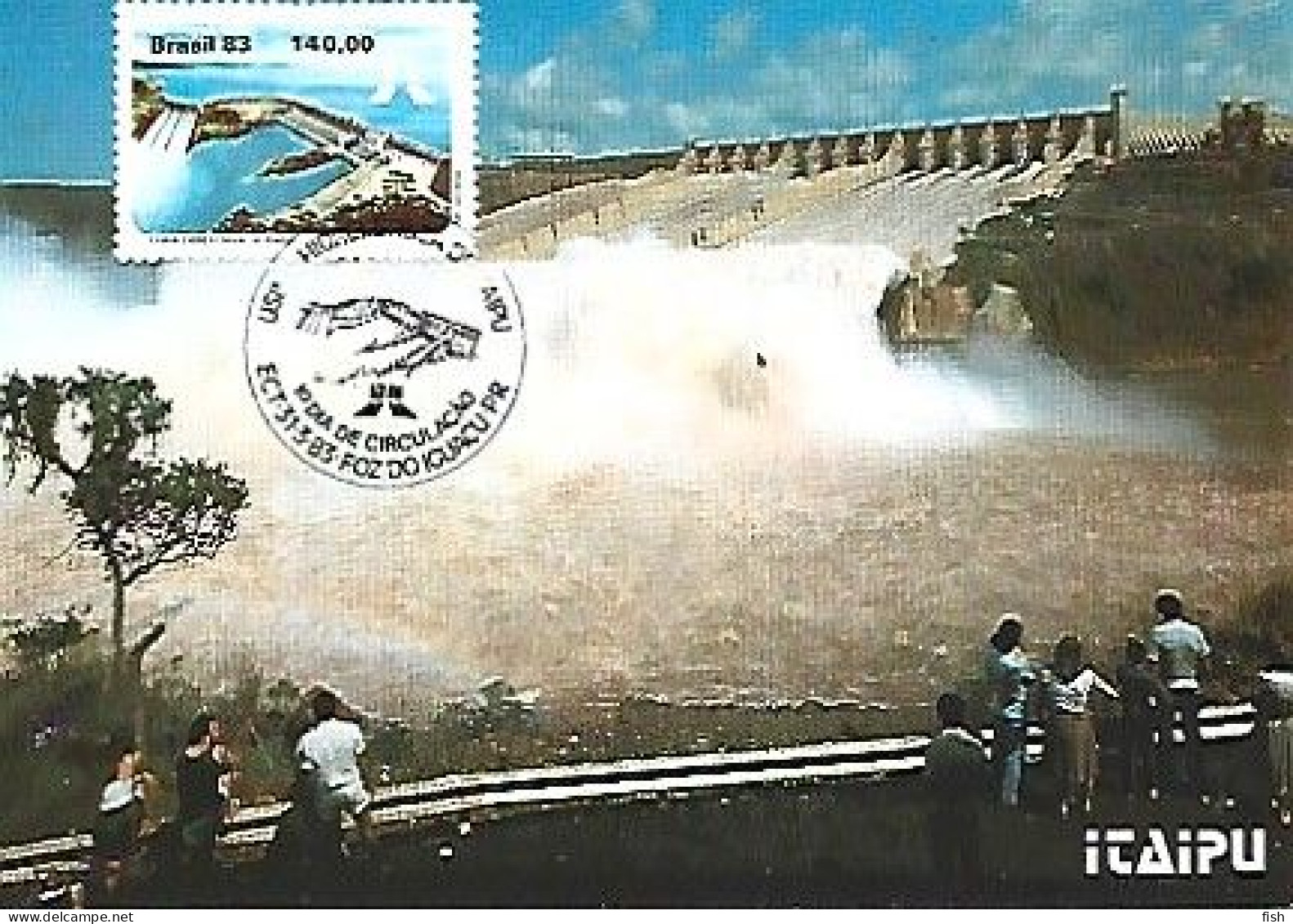 Brazil & Maximum Card, ITAIPU Hydroelectric Power Station, Foz Do Iguaçu 1983 (6868) - Eau