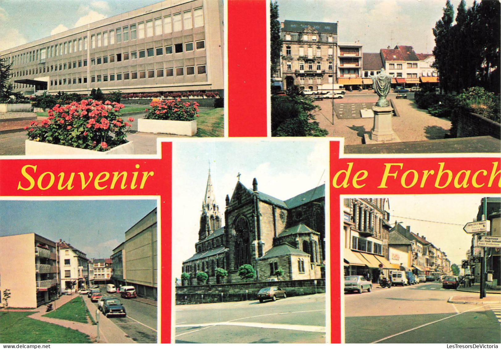 FRANCE - Forbach - Souvenir De Forbach - Eglise De Plougastel - Hotel De Ville - Carte Postale Récente - Forbach