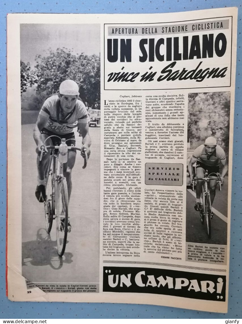 SPORT ILLUSTRATO 1952 CALCIO BELGIO-ITALIA CICLISMO SASSARI-CAGLIARI SARDEGNA - Sports