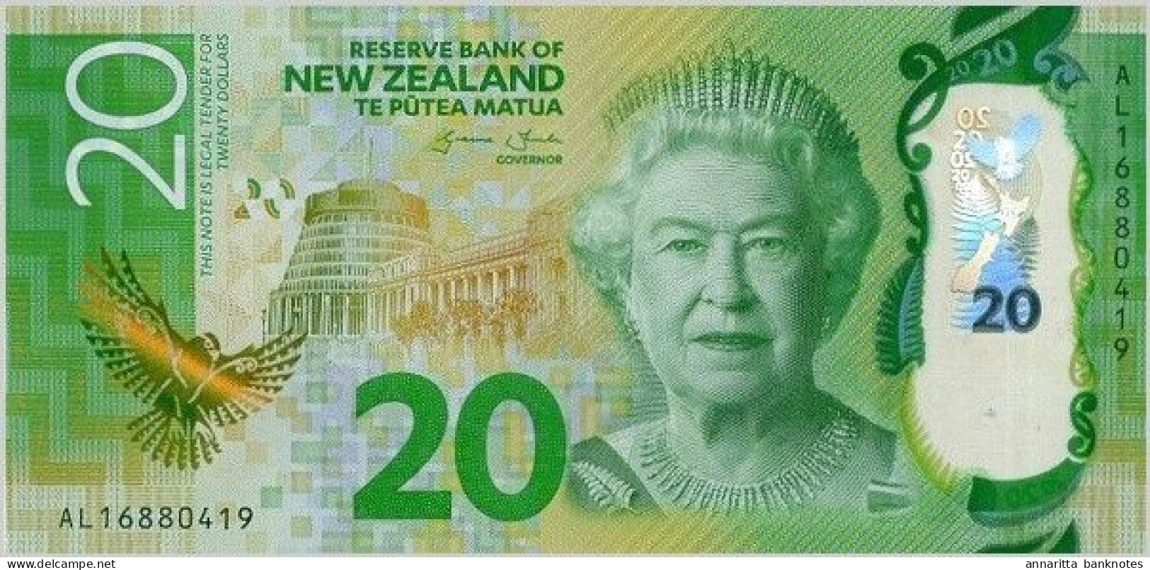 New Zealand 20 Dollars ND (2016), UNC (P-193a, B-139a) - New Zealand