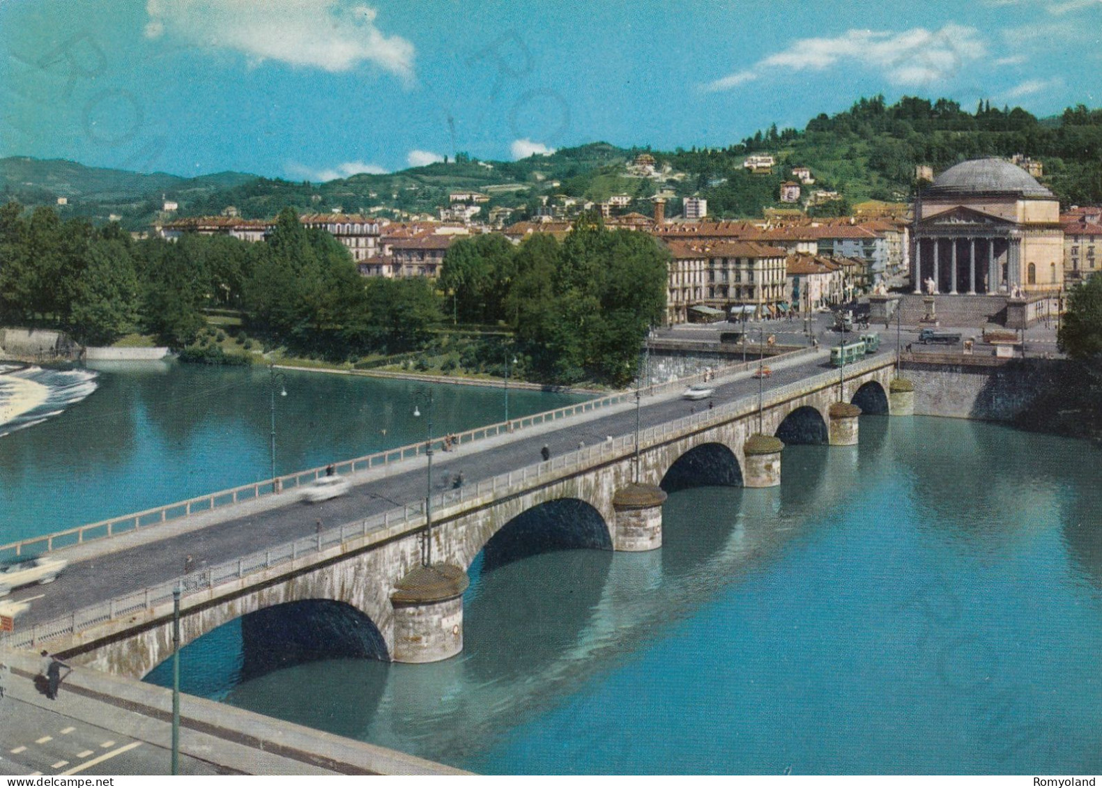 CARTOLINA  TORINO,PIEMONTE-GRAN MADRE E PONTE VITTORIO EMANUELE I-STORIA,CULTURA,RELIGIONE,BELLA ITALIA,VIAGGIATA 1965 - Kerken