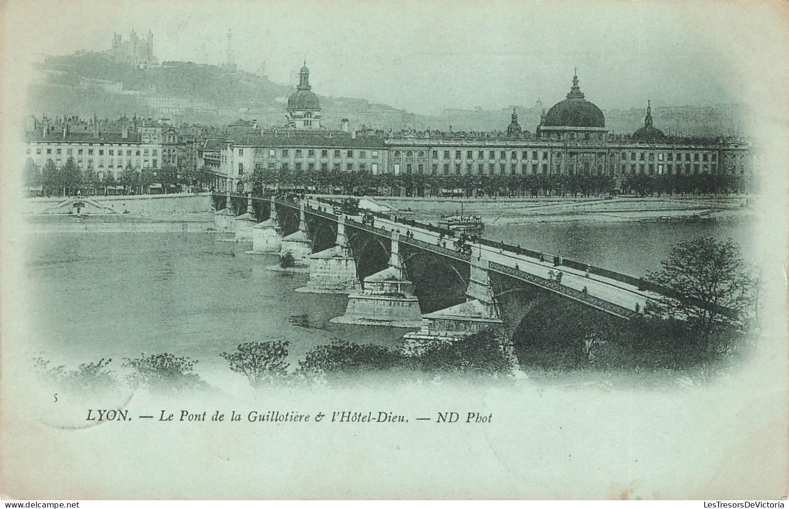 FRANCE - Lyon - Le Pont De La Guillotière Et L'Hôtel Dieu - ND Phot - Carte Postale Ancienne - Lyon 5