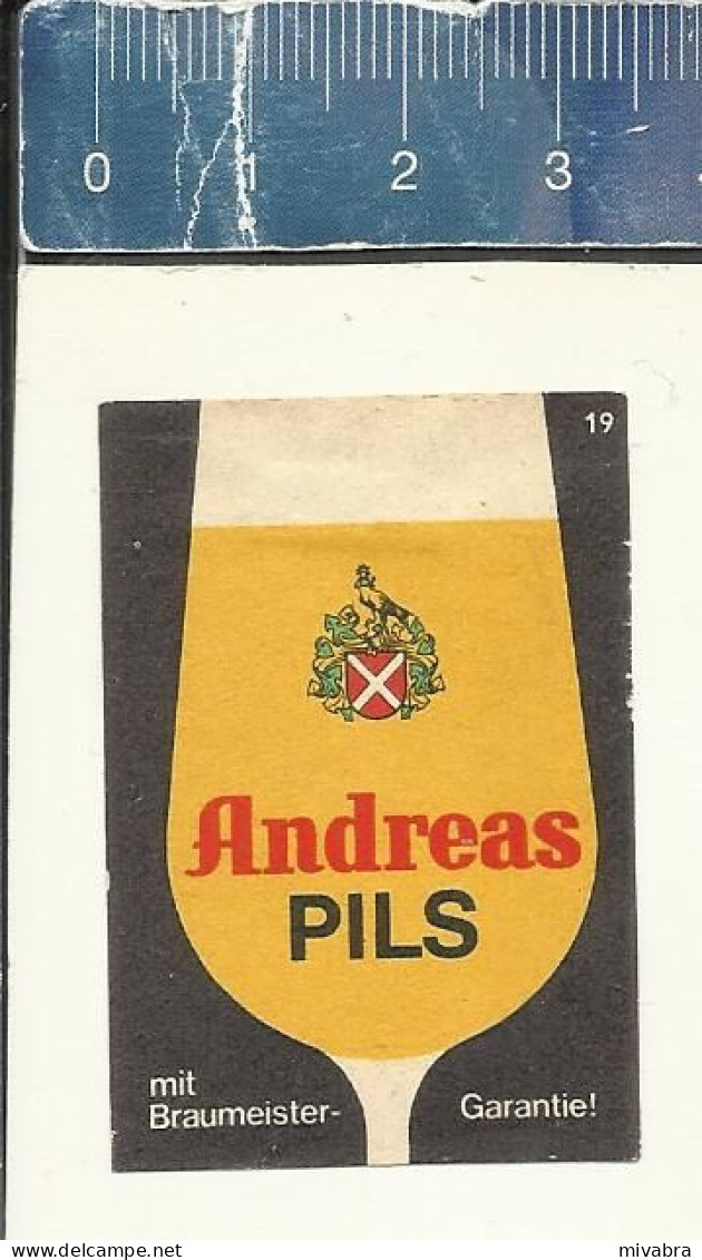 ANDREAS PILS  (BIER ALE PILS BIÈRE BEER ) - ALTES DEUTSCHES STREICHHOLZ ETIKETT - Zündholzschachteletiketten