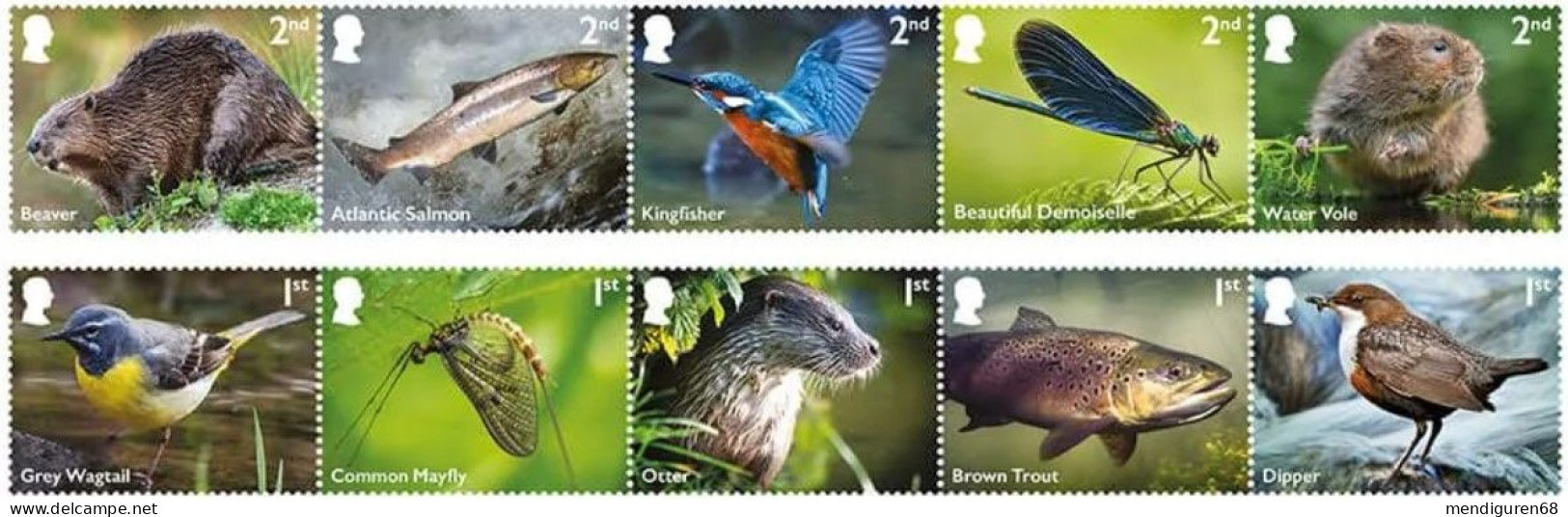 GROSSBRITANNIEN GRANDE BRETAGNE GB 2023 RIVER WILDLIFE SET 10V MNH SG 4855-64 - Ungebraucht