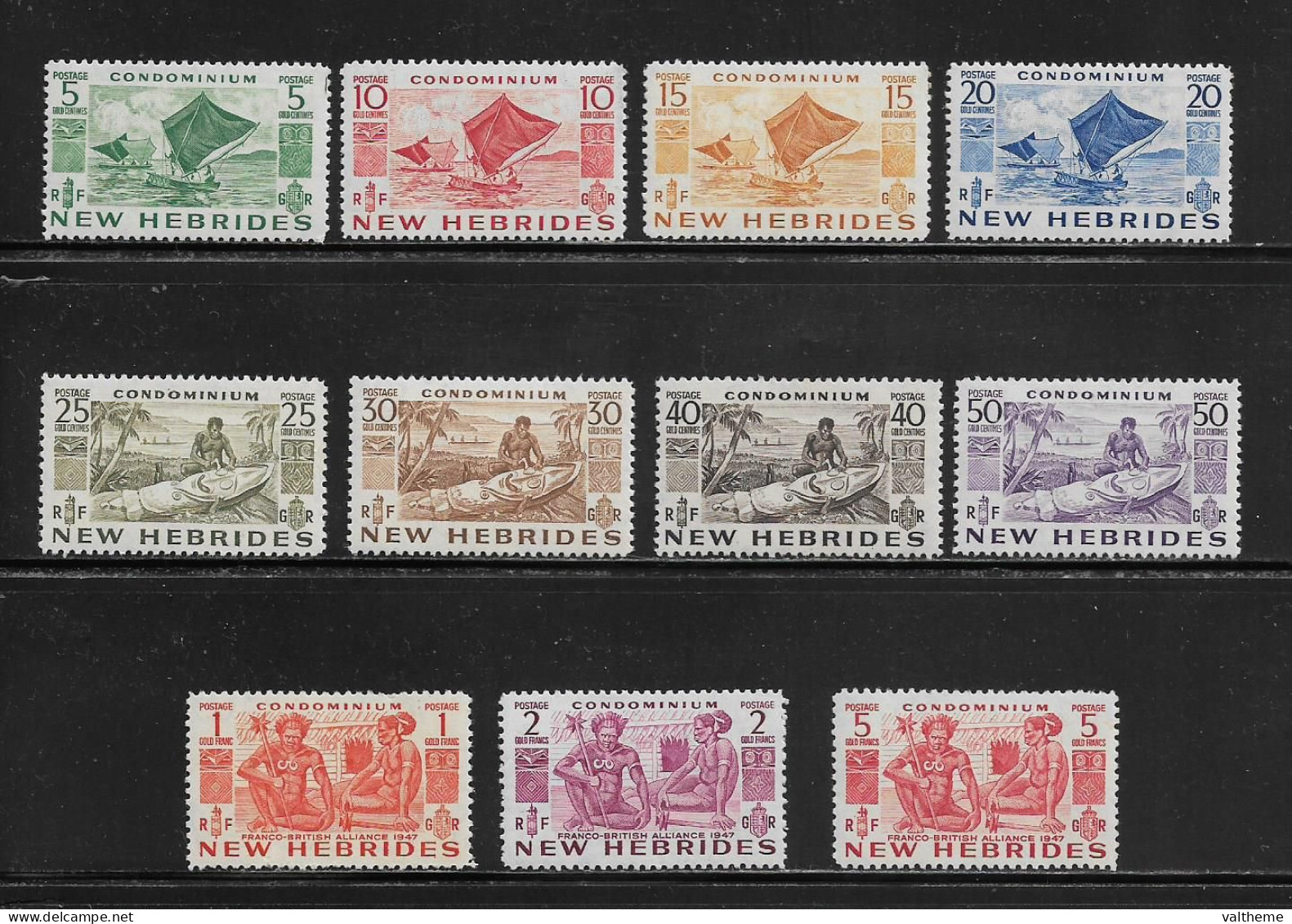 NOUVELLES HEBRIDES  ( DIV - 141 )  1953  N° YVERT ET TELLIER  N°  155/165  N** - Nuovi