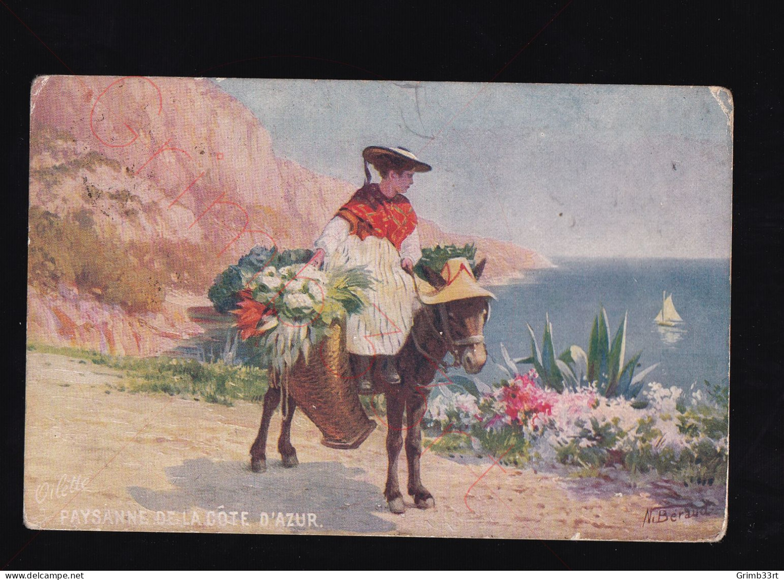N. Beraud - Paysanne De La Côte D'Azur - Oilette - Postkaart - Beraud
