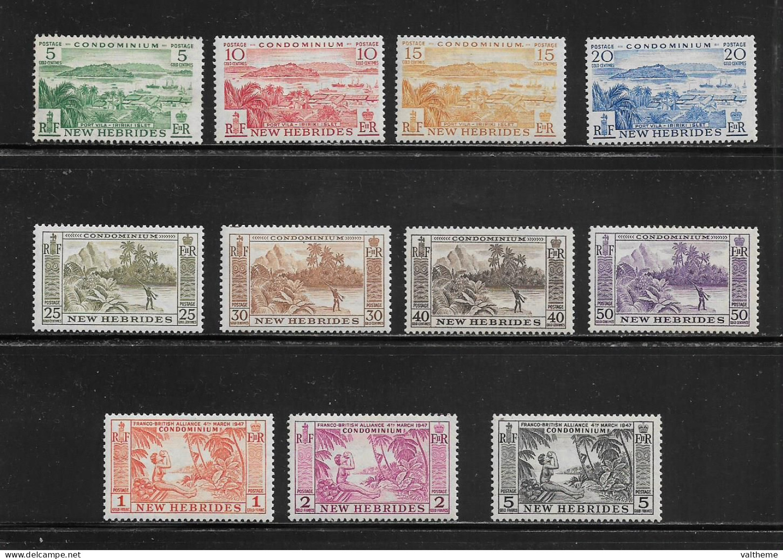 NOUVELLES HEBRIDES  ( DIV - 146 )  1957  N° YVERT ET TELLIER  N°  186/196  N* - Nuevos