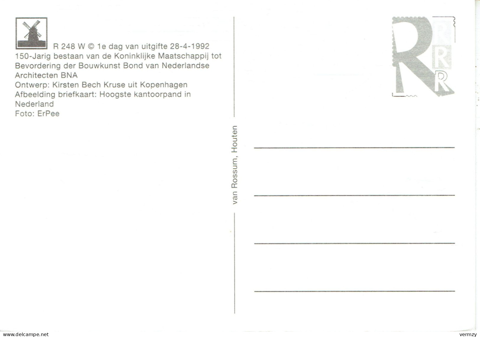 150-Jarig Bestaan Van De Koninklijke Maatschappij Tot Bevordering Der Bouwkunst Bond - Cartes-Maximum (CM)