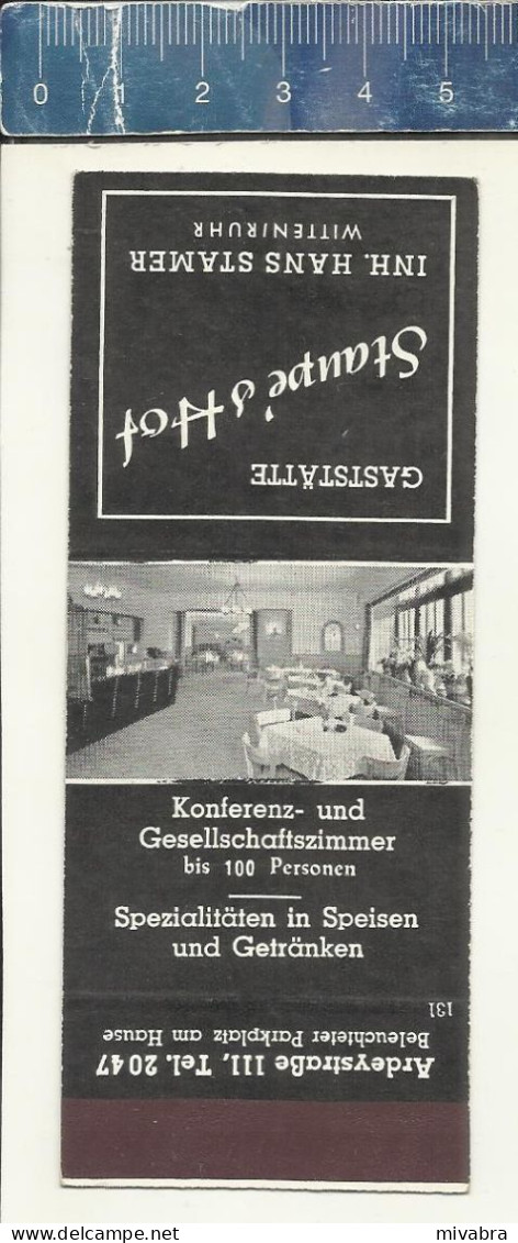 GASTSTÄTTE STAUPE'S HOF - BUNDESKEGELBAHN - WITTEN / RUHR ( BOWLING )  - OLD MATCHCOVER GERMANY - Zündholzschachteletiketten