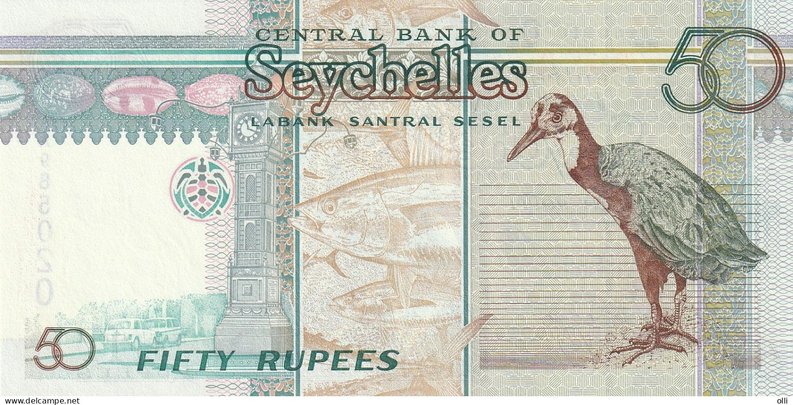 SEYCHELLES:  50 Rupees   ND/1989   P-34   UNC - Seychelles