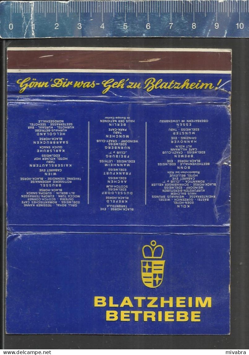 BLATZHEIM BETRIEBE - OLD MATCHCOVER GERMANY - Zündholzschachteletiketten