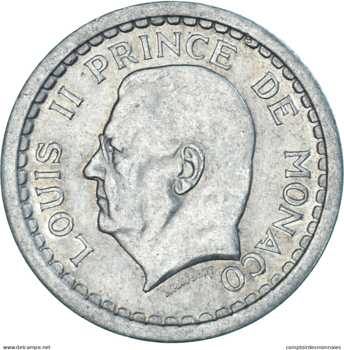 Monnaie, Monaco, 2 Francs, 1943 - 1922-1949 Louis II.