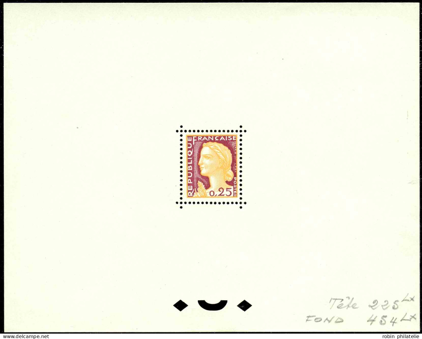 France épreuves Timbres D'usage Courant N°1263 .0,25 Marianne De Decaris épreuve Dentelée En Orange Et Carmin    - 1960 Marianne De Decaris