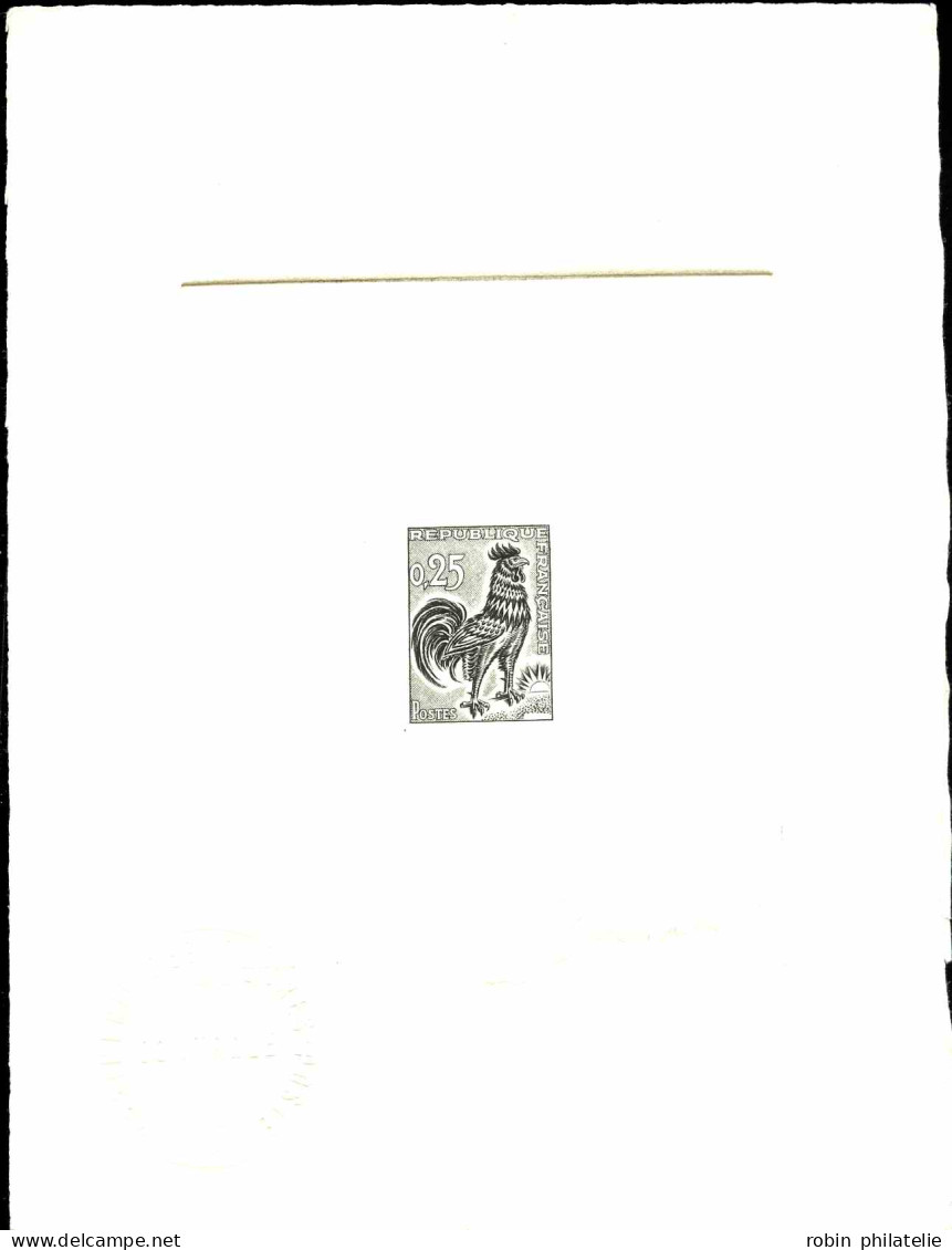 France épreuves Timbres D'usage Courant N°1331 .0,25 Coq De Decaris épreuve D'artiste Signée    - 1962-1965 Cock Of Decaris