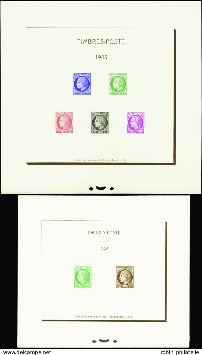 France épreuves Timbres D'usage Courant N°674/681  Cérès De Mazelin 2 épreuves Collectives     - 1945-47 Ceres De Mazelin