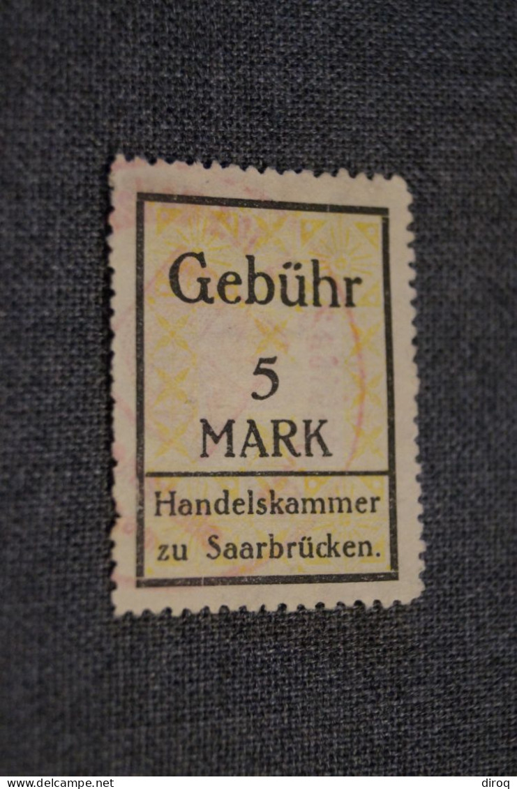 RARE,5 Mark Saarbrûcken,très Bel état Pour Collection - Officials