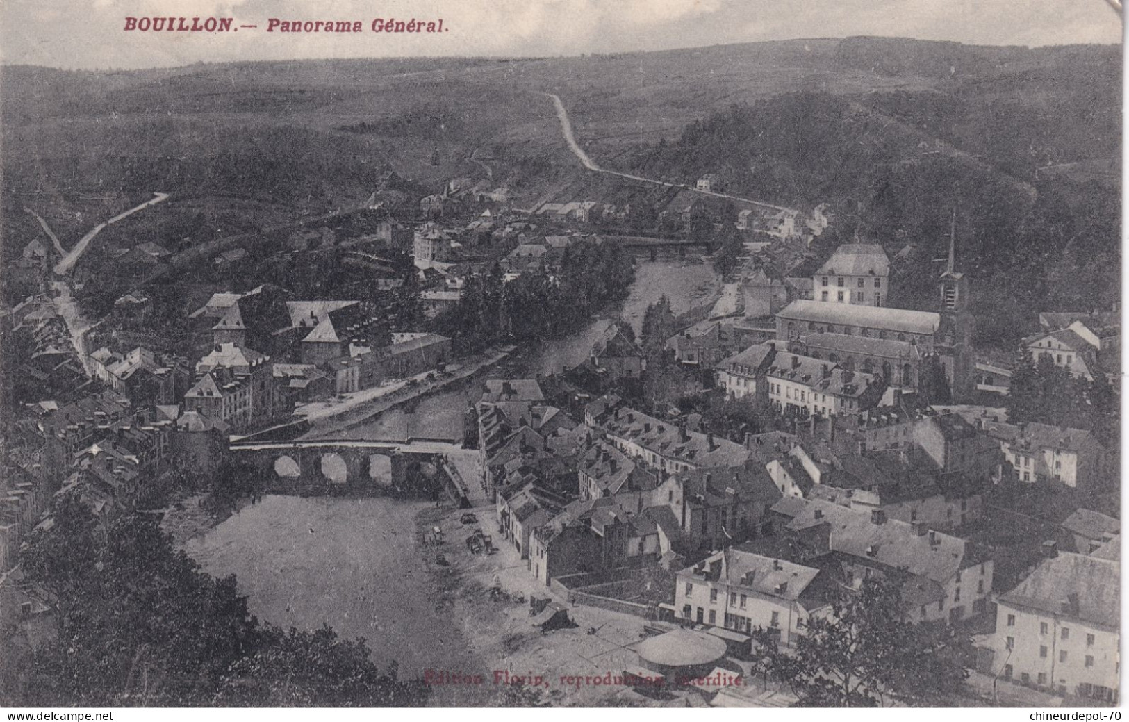 BOUILLON Panorama Général Armoiries Ambulant Bruxelles Arlon N°2 1918 Griffe Paliseul - Ambulantes