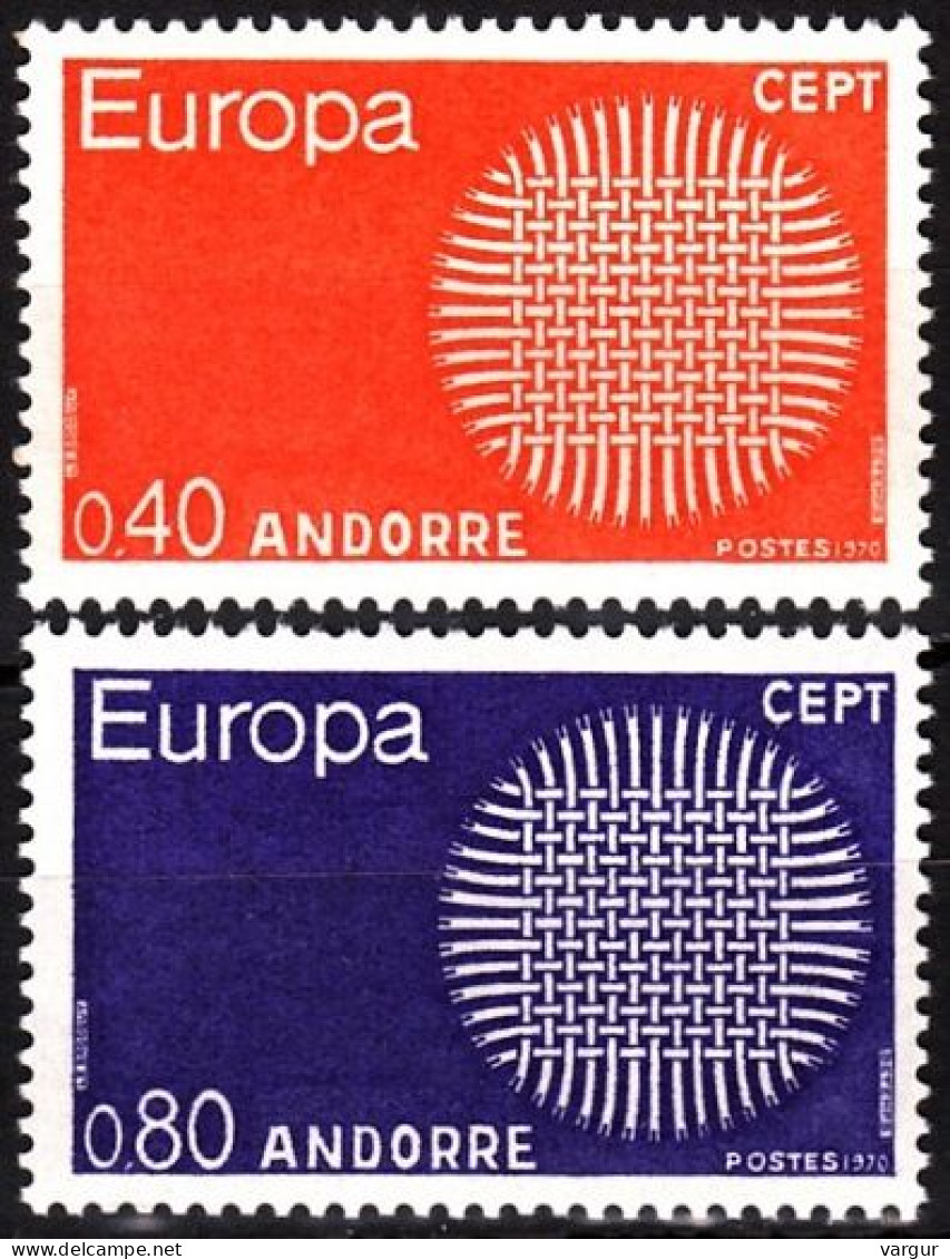 ANDORRA FRENCH 1970 EUROPA. Complete Set, MNH - 1970