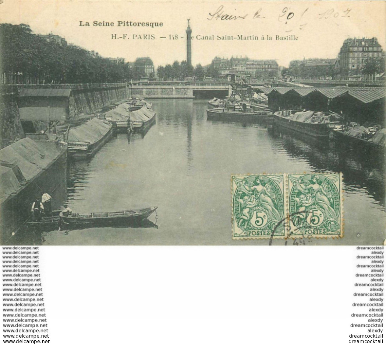 PARIS Lot 10 Cpa. Canal St-Martin Saint-Cloud Tour Eiffel Invalides Archives Nationales Pont Et Trinité - Non Classificati