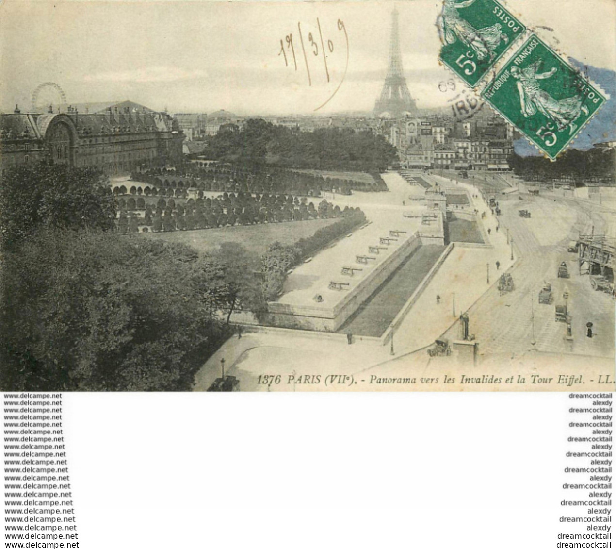 PARIS Lot 10 Cpa. Canal St-Martin Saint-Cloud Tour Eiffel Invalides Archives Nationales Pont et Trinité