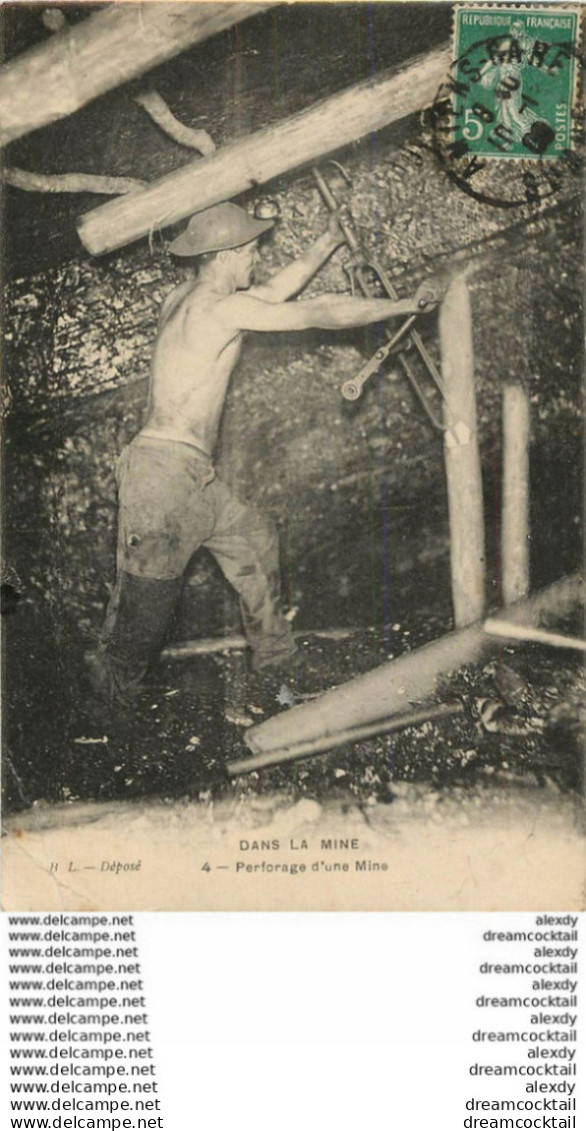 MINE MINEURS AU PAYS NOIR. Perforage D'une Mine 1909 - Mines