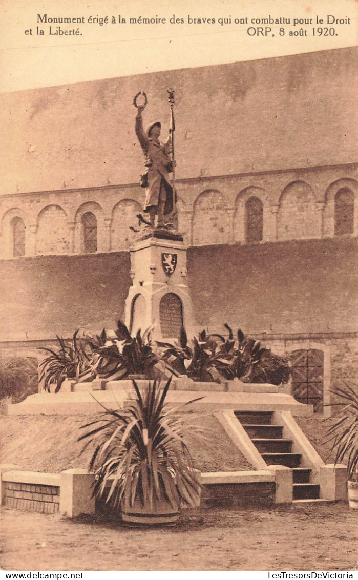 BELGIQUE - Orp-le-Grand - Monument à La Mémoire Des Braves Qui Ont Combattu Pour Le Droit - Carte Postale Ancienne - Other & Unclassified