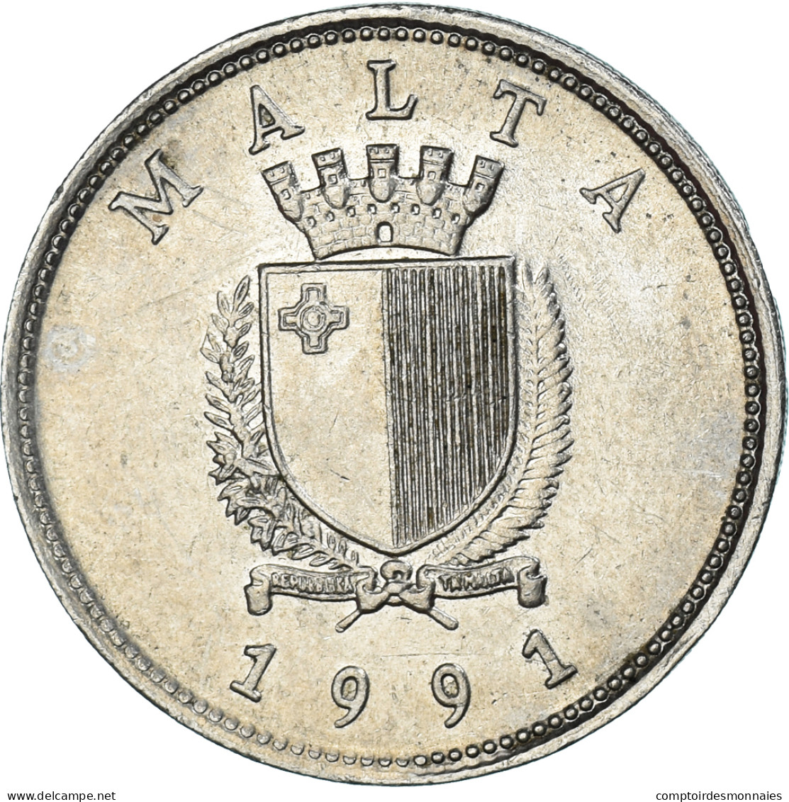 Monnaie, Malte, 25 Cents, 1991 - Malte