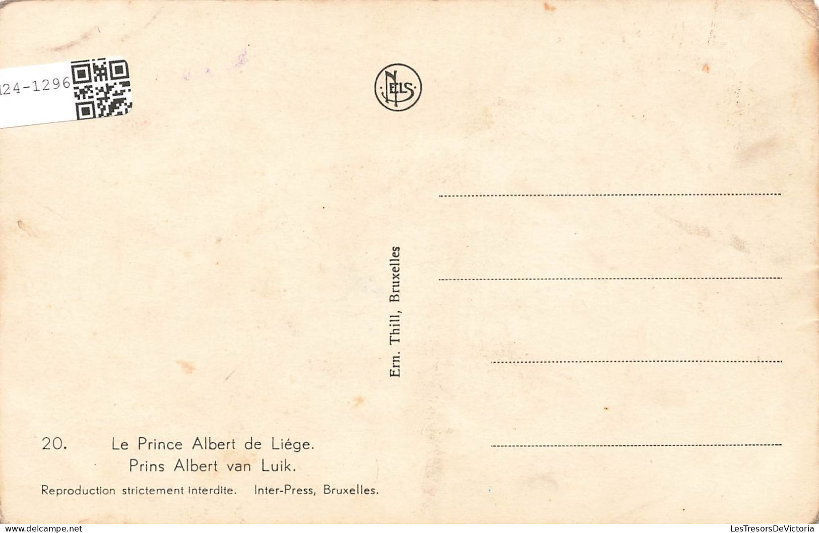 FAMILLES ROYALES - Le Prince Albert De Liège - Carte Postale Ancienne - Familias Reales