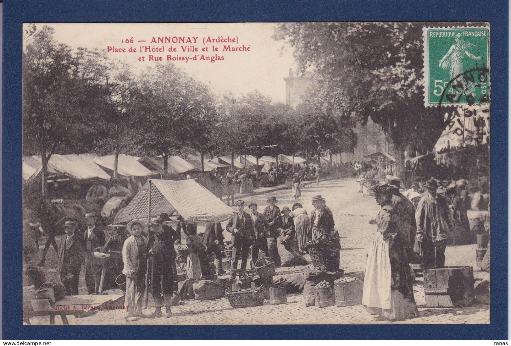 CPA [07] Ardèche > Annonay Marché Circulée - Annonay