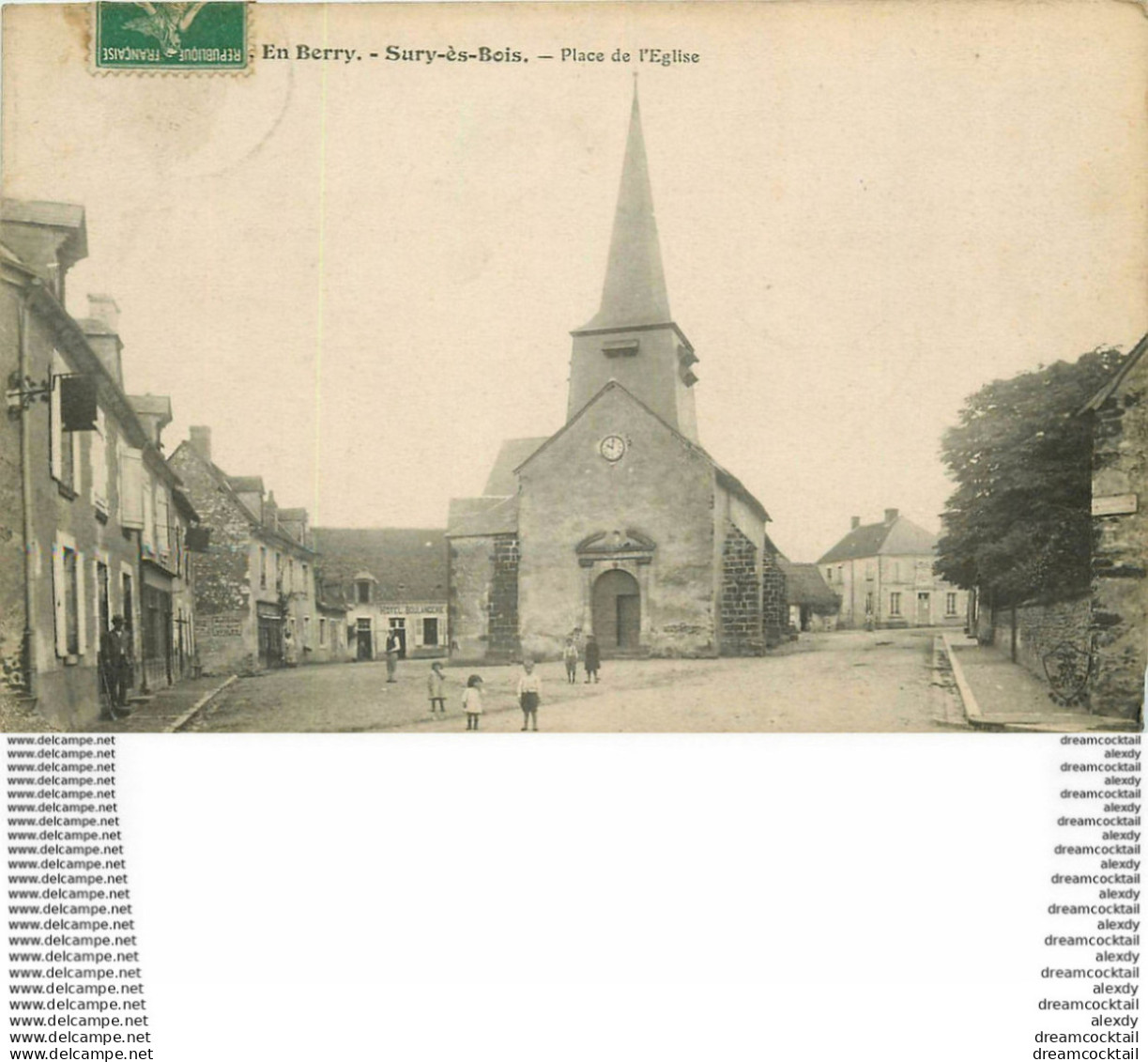 HR 18 SURY-ES-BOIS. Hôtel Boulangerie Et Café Place De L'Eglise Vers 1908 - Sury-près-Léré