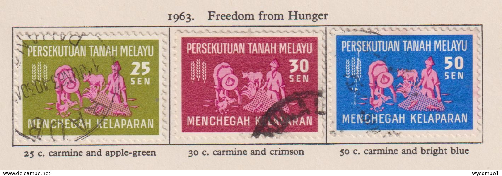 MALAYAN FEDERATION - 1963 Freedom From Hunger Set As Scan - Federated Malay States