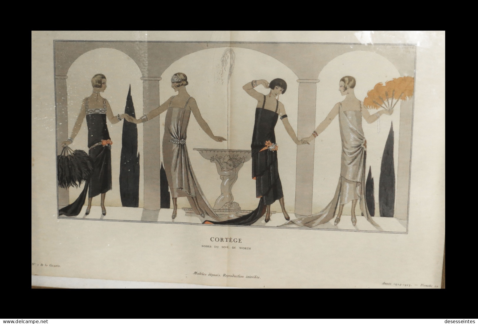 [MODE COUTURE STYLISME HAUTE-COUTURE GAZETTE Du BON TON ART DECO] BARBIER (Georges) - ''Cortège''. - Jugendstil / Art Déco