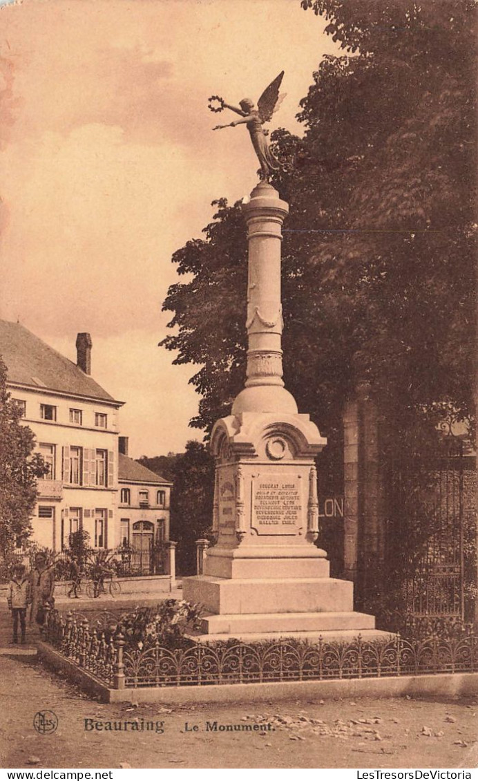 BELGIQUE - Beauraing - Le Monument - Des Enfants Près Du Monument - Carte Postale Ancienne - Beauraing