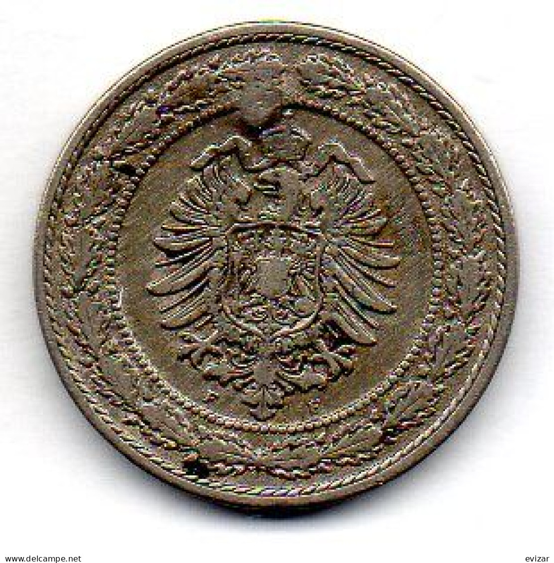 GERMANY - EMPIRE, 20 Pfennig, Copper-Nickel, Year 1888-F, KM # 9.1 - 20 Pfennig