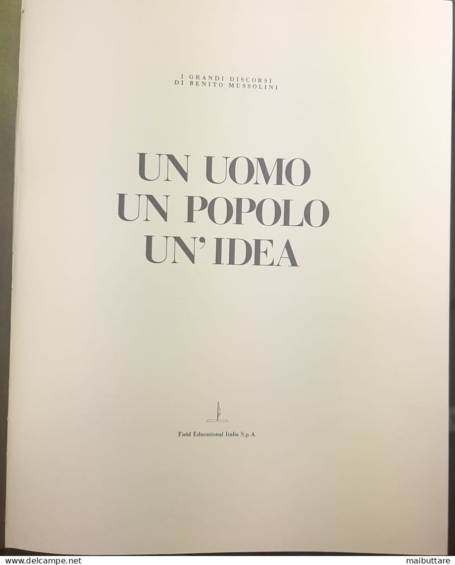 Libro, Volume, Imponente Libro Storia Di Mussolini UN UOMO UN POPOLO UN'IDEA - DANTE RICCI 1983 Rilegato - Guerra 1939-45