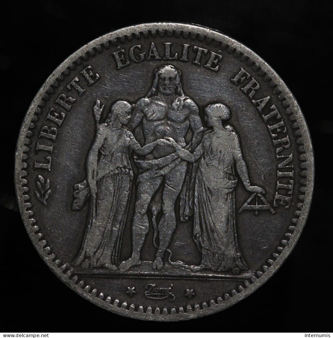 France, Hercule, 5 Francs, 1848, BB - Strasbourg, Argent (Silver), TTB (EF), KM#756.2, G.683 & F.326 - 5 Francs