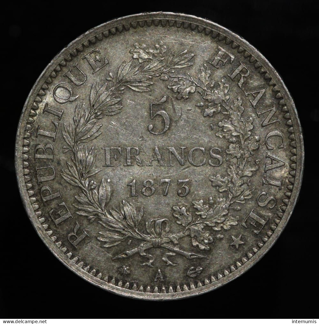 France, Hercule, 5 Francs, 1873, A - Paris, Argent (Silver), SUP (AU), KM#820.1, G.744 & F.334 - 5 Francs