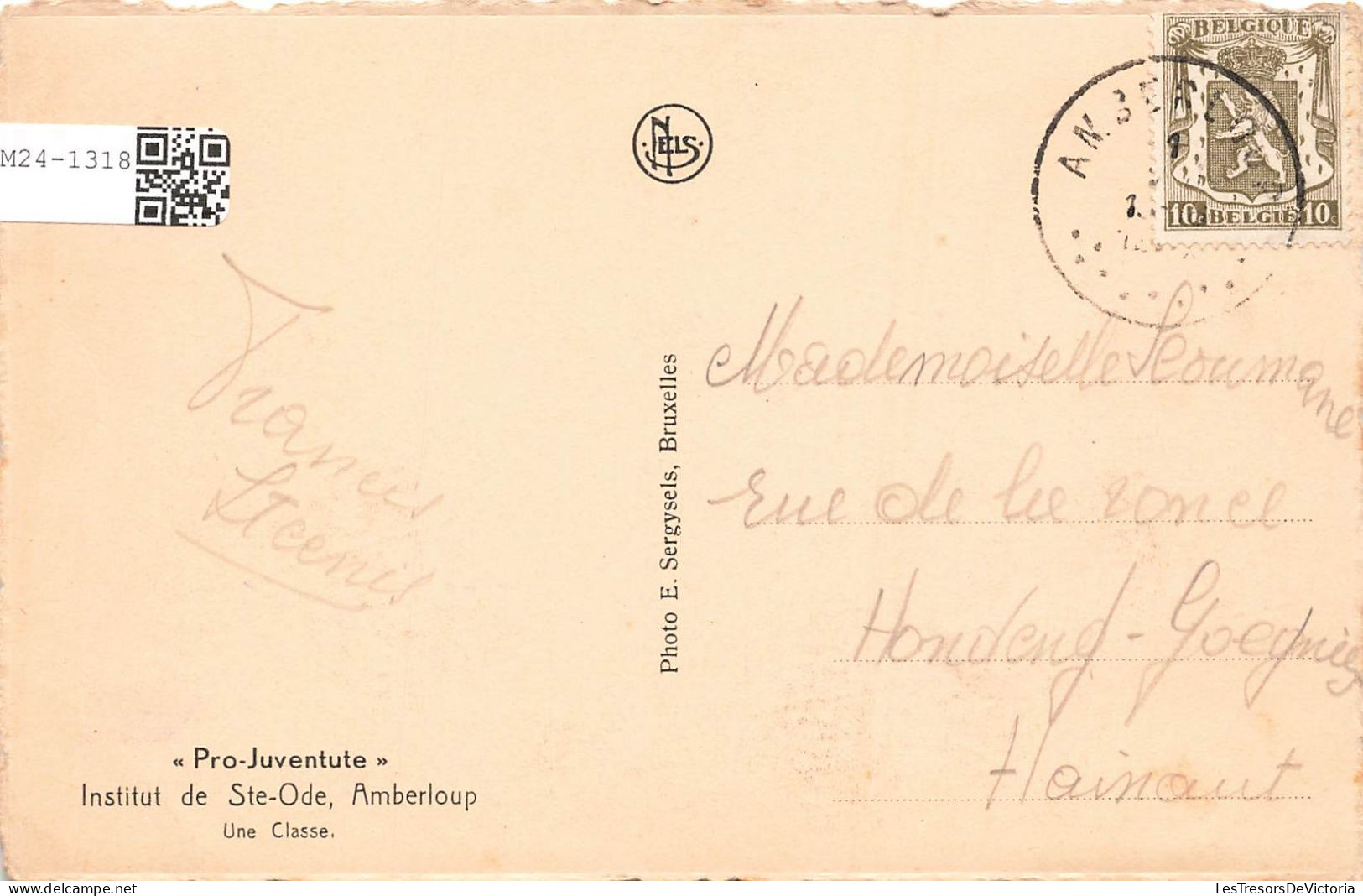 BELGIQUE - Amberloup - Pro-Juventute - Institut De Sainte-Ode - Une Classe - Carte Postale Ancienne - Bastogne
