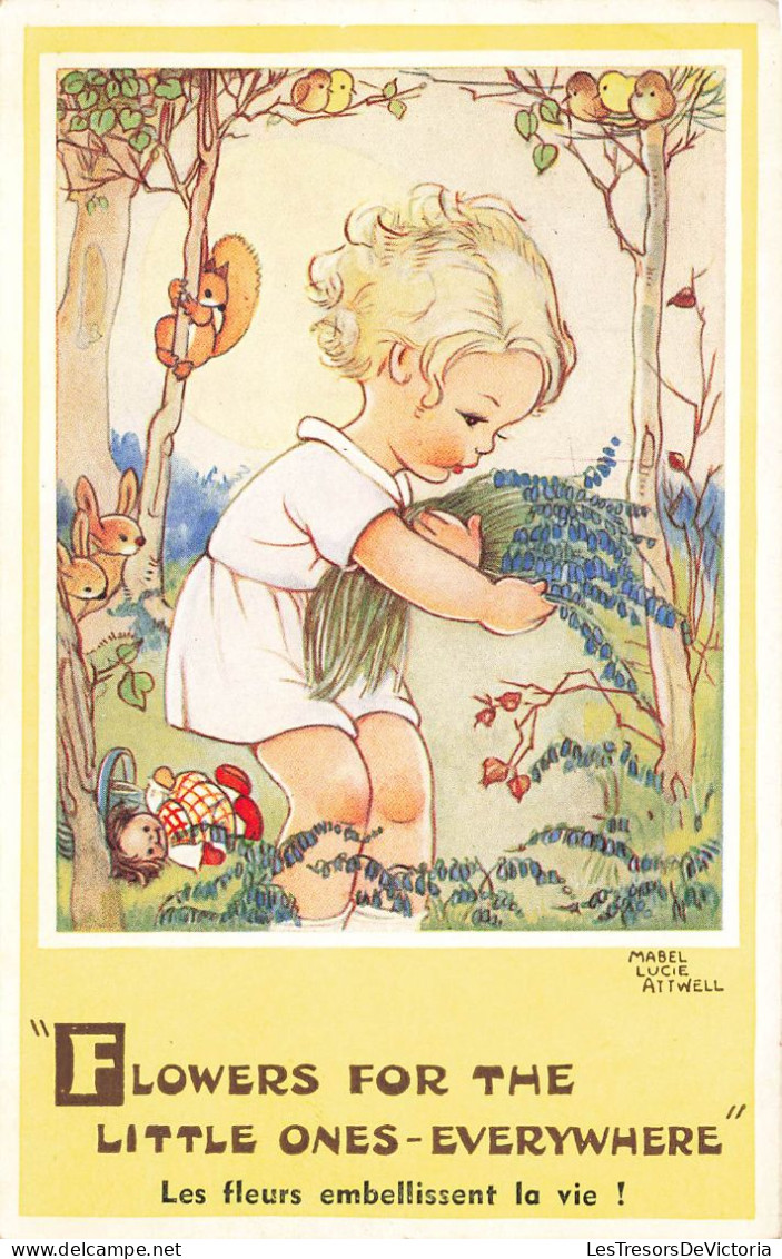 ENFANTS - Dessins D'enfants - Les Fleurs Embellissent La Vie - Carte Postale Ancienne - Kinder-Zeichnungen