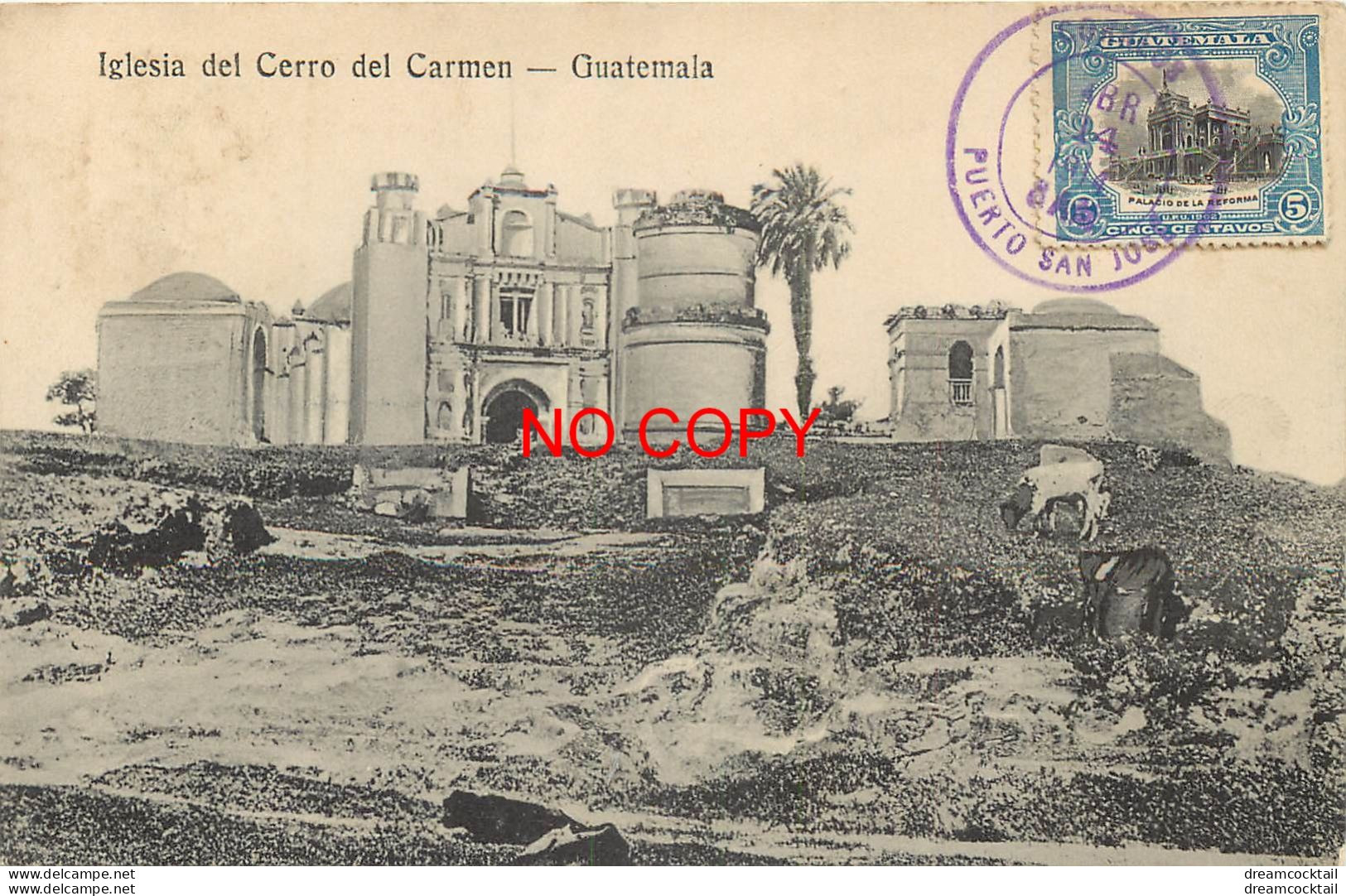 (B&P) GUATEMALA. Iglesia Del Cerro Del Carmen 1914. Carte Rare Car Timbrée, Oblitérée Mais Vierge... - Guatemala