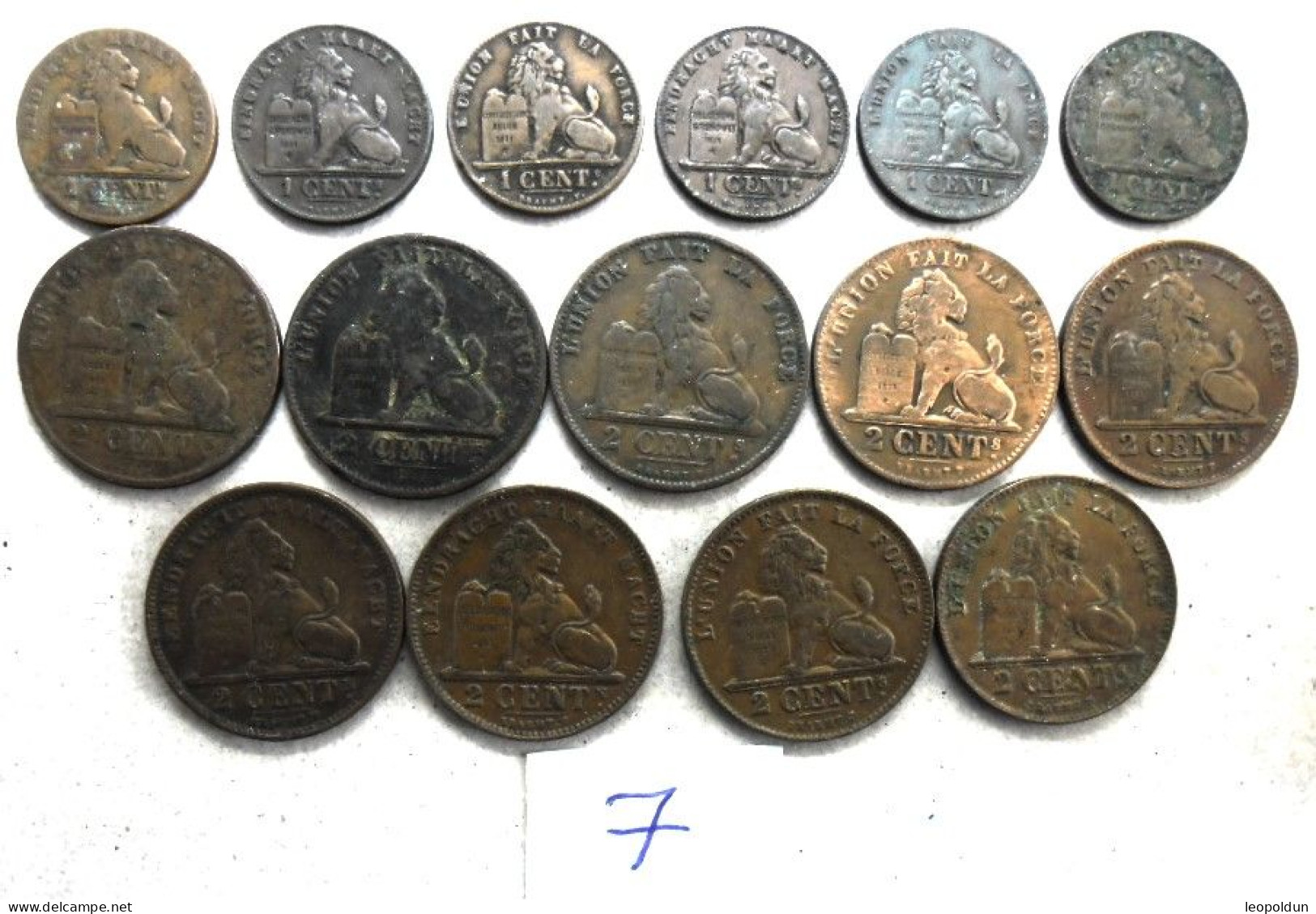 Lot De 1 Centime Et 2 Centimes Différents (lot 7) - Verzamelingen