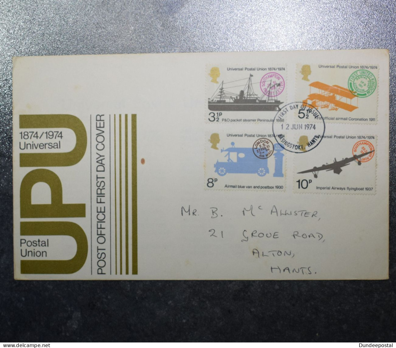 GB STAMPS  FDC UPU  1974   (2)   ~~L@@K~~ - 1971-1980 Decimal Issues