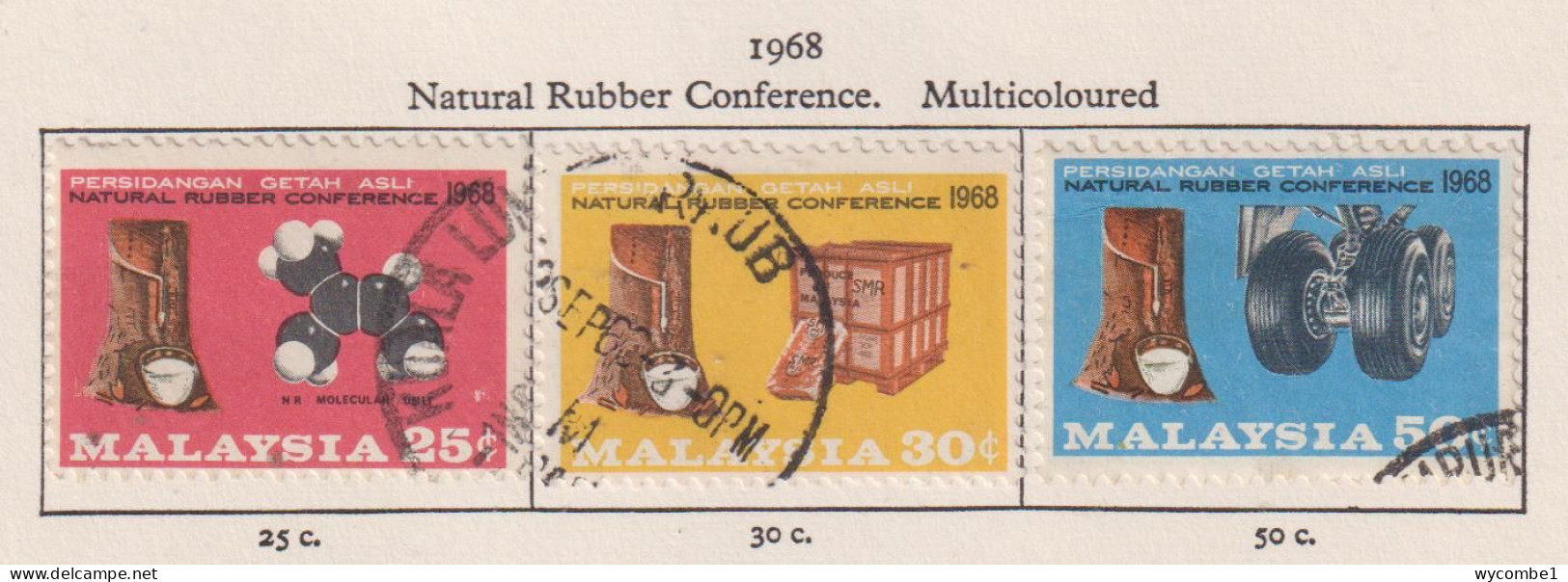 MALAYSIA - 1968 Rubber Conference Set Hinged Mint - Fédération De Malaya