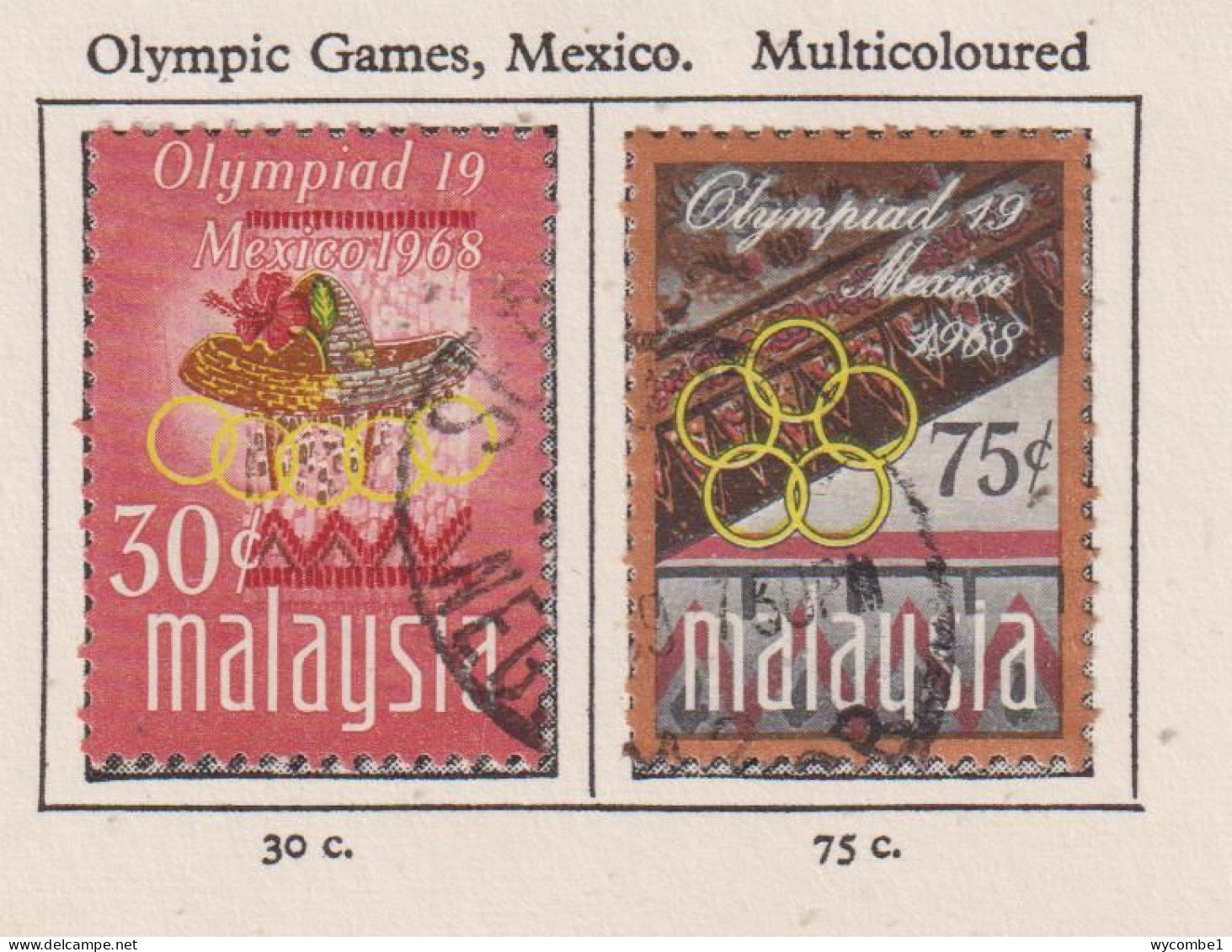 MALAYSIA - 1968 Olympic Games Set Hinged Mint - Fédération De Malaya