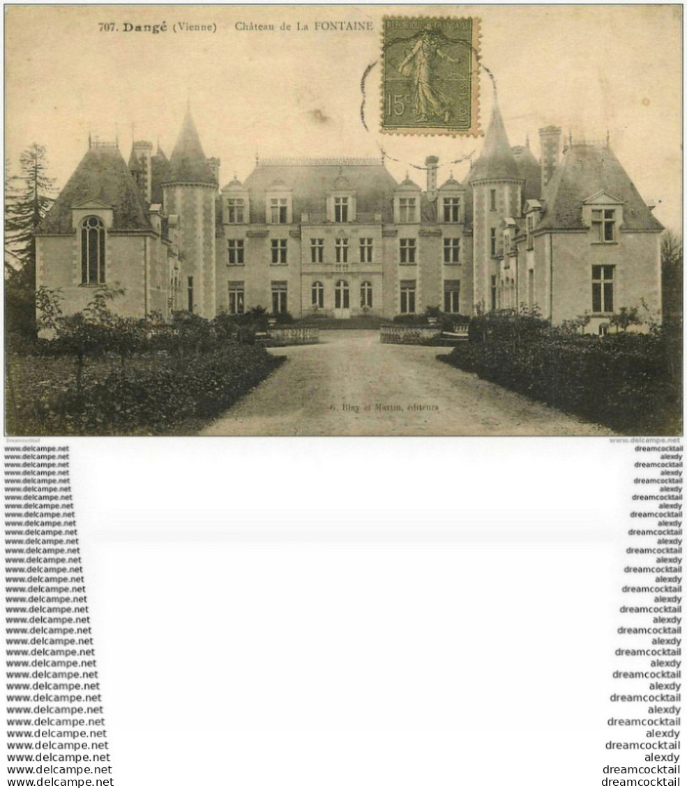 86 DANGE SAINT ROMAIN. Château De La Fontaine 1917 - Dange Saint Romain