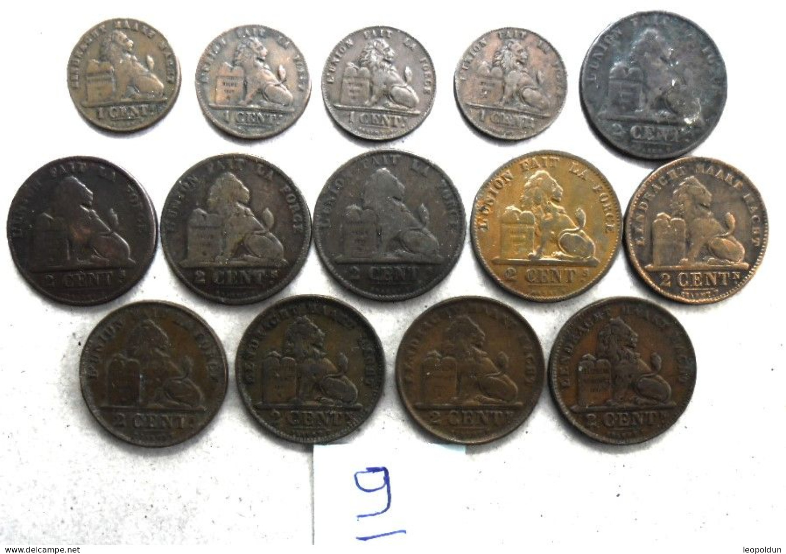 Lot De 1 Centime Et 2 Centimes Différents (lot 9) - Colecciones