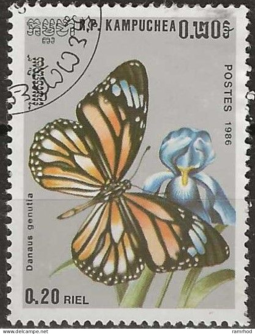 KAMPUCHEA 1986 Butterflies - 20c - Orange Tiger FU - Kampuchea