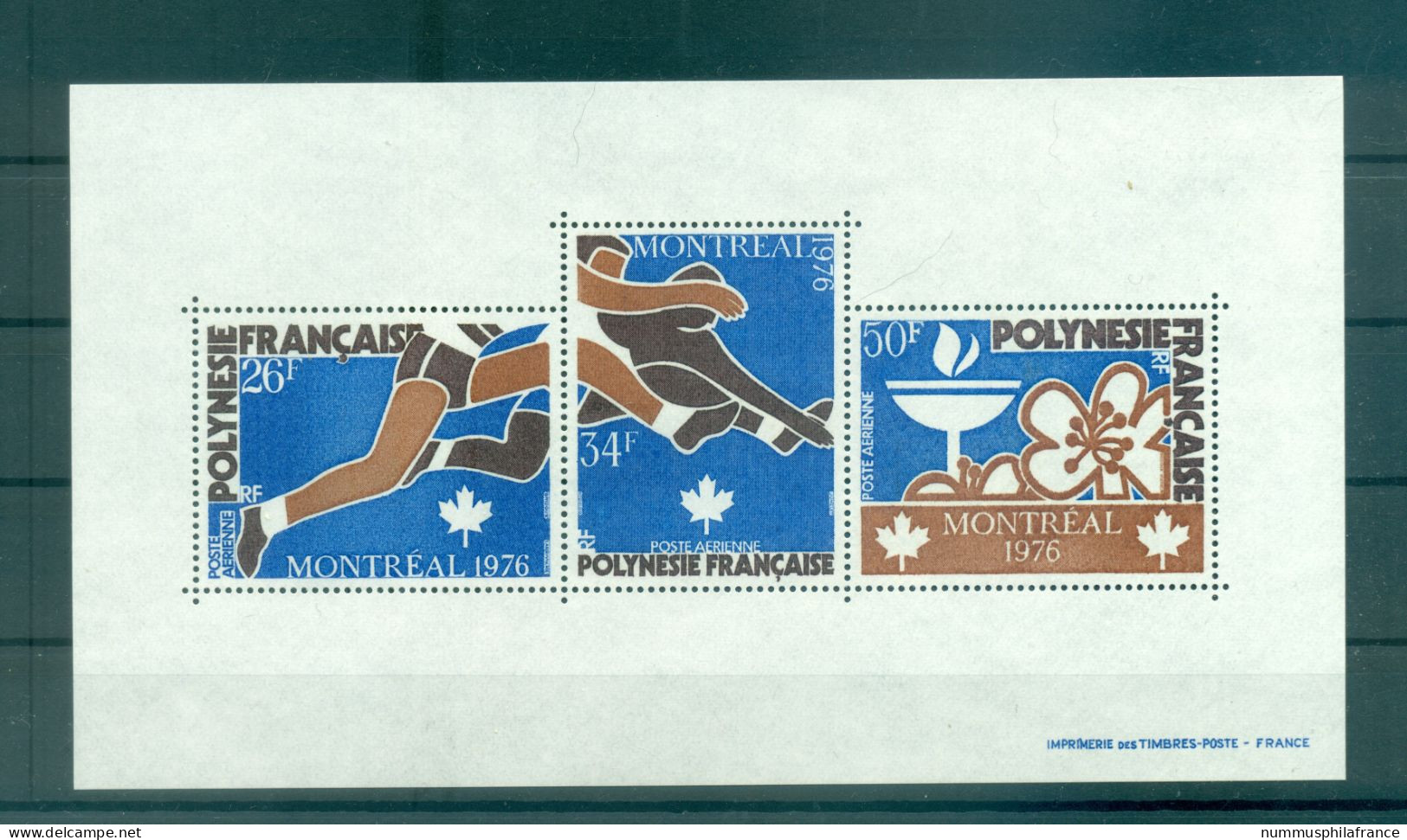 Polynésie Française 1976 - Y & T N. BF 3 - Jeux Olympiques à Montreal - Blocs-feuillets