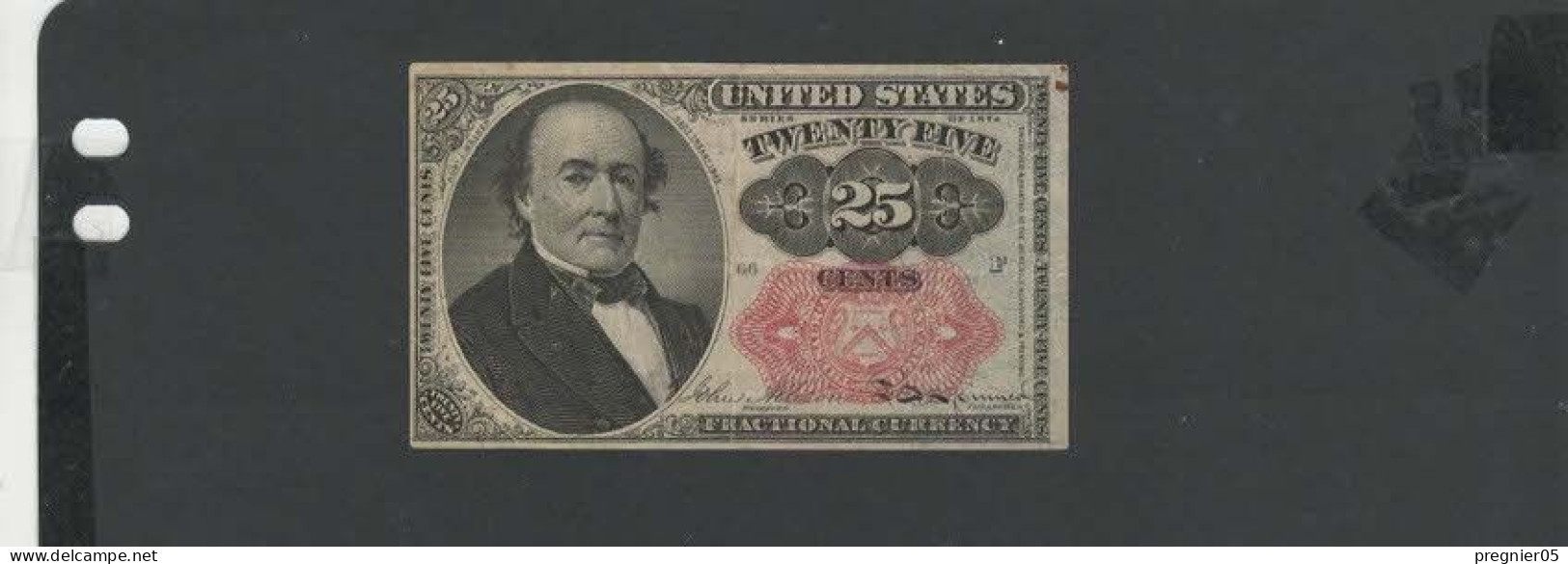 USA - Billet 25 Cents 1874  SUP/XF  P.123 - Billetes De Estados Unidos (1862-1923)