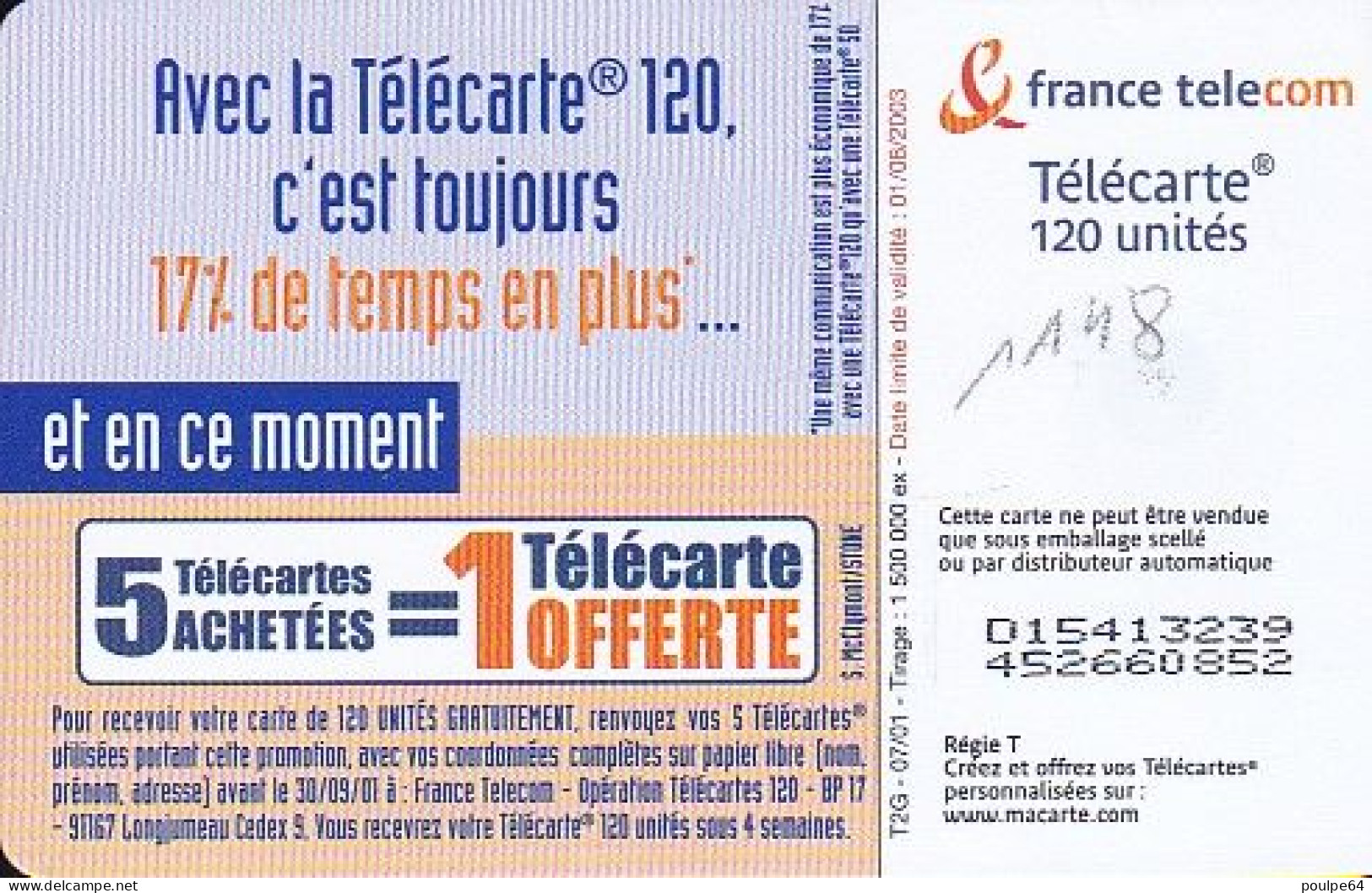 F1148  07/2001 - PLUS DE TEMPS PARLER DU PAYS - 120 OB2 - 2001